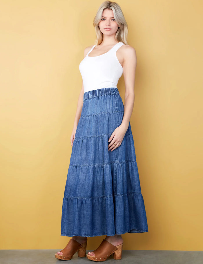 WILLA LAYERED MAXI SKIRT-RETRO DENIM-BILLY T