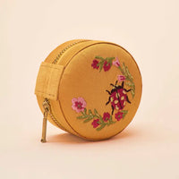 LADYBIRD IN MUSTARD MINI ROUND JEWELRY BOX-POWDER