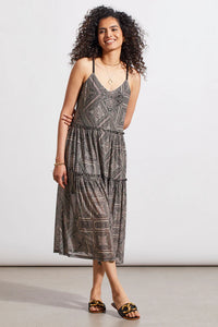 WEAR 2 WAYS MESH FRENCH OAK PRINT DRESS-TRIBAL