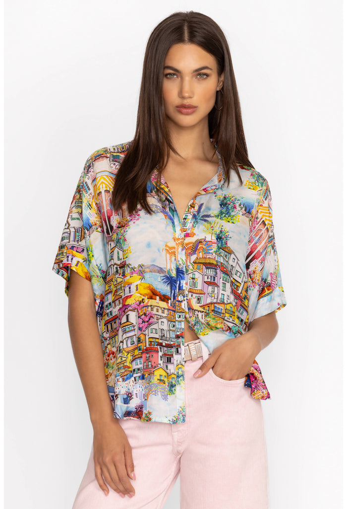 CANNES LYNN BUTTON UP BLOUSE-JOHNNY WAS