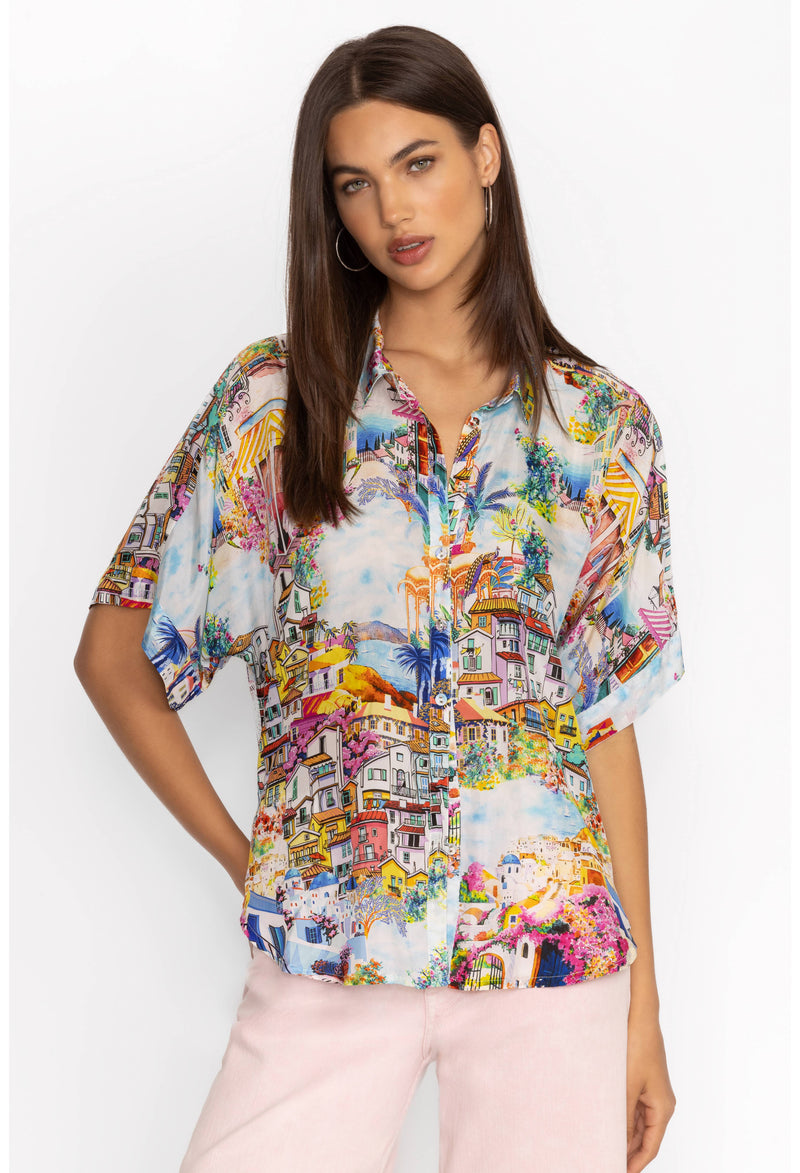 CANNES LYNN BUTTON UP BLOUSE-JOHNNY WAS