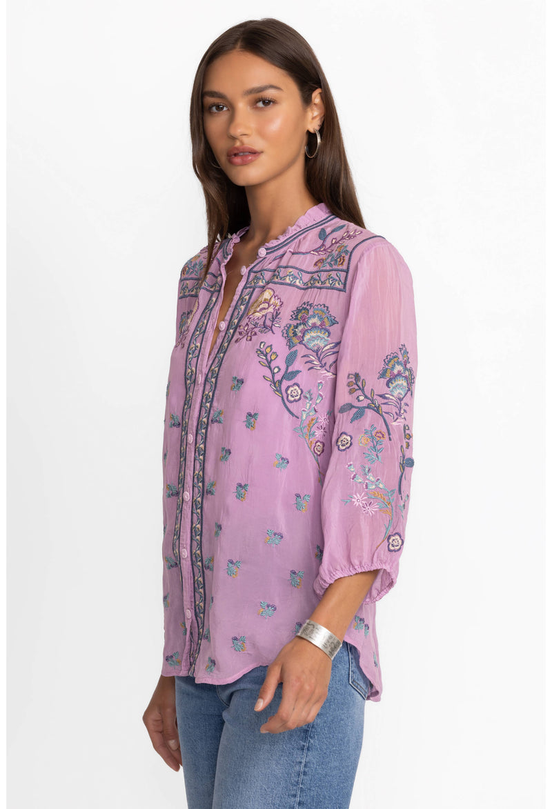 MEDINA BLOUSE-LAVENDER HERB-JOHNNY WAS