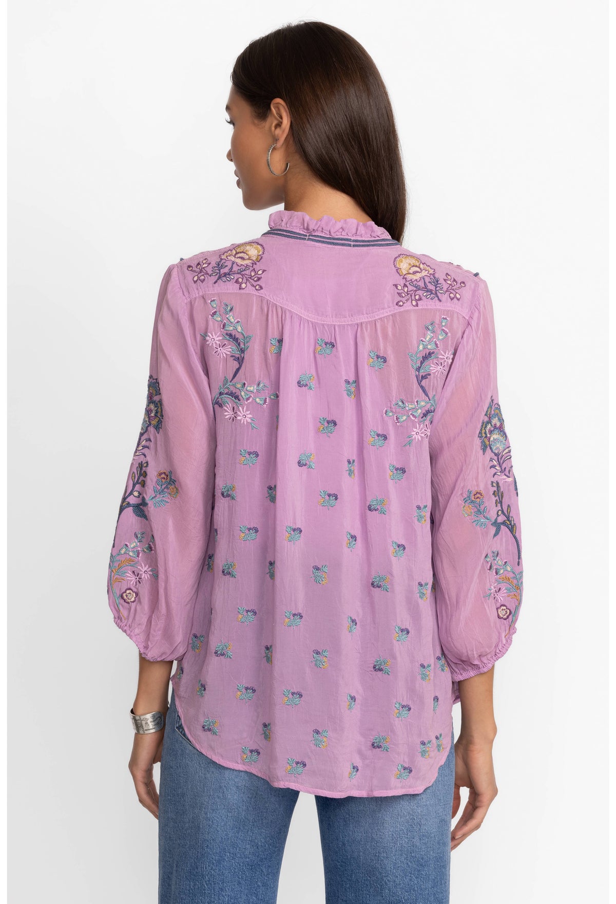 MEDINA BLOUSE-LAVENDER HERB-JOHNNY WAS