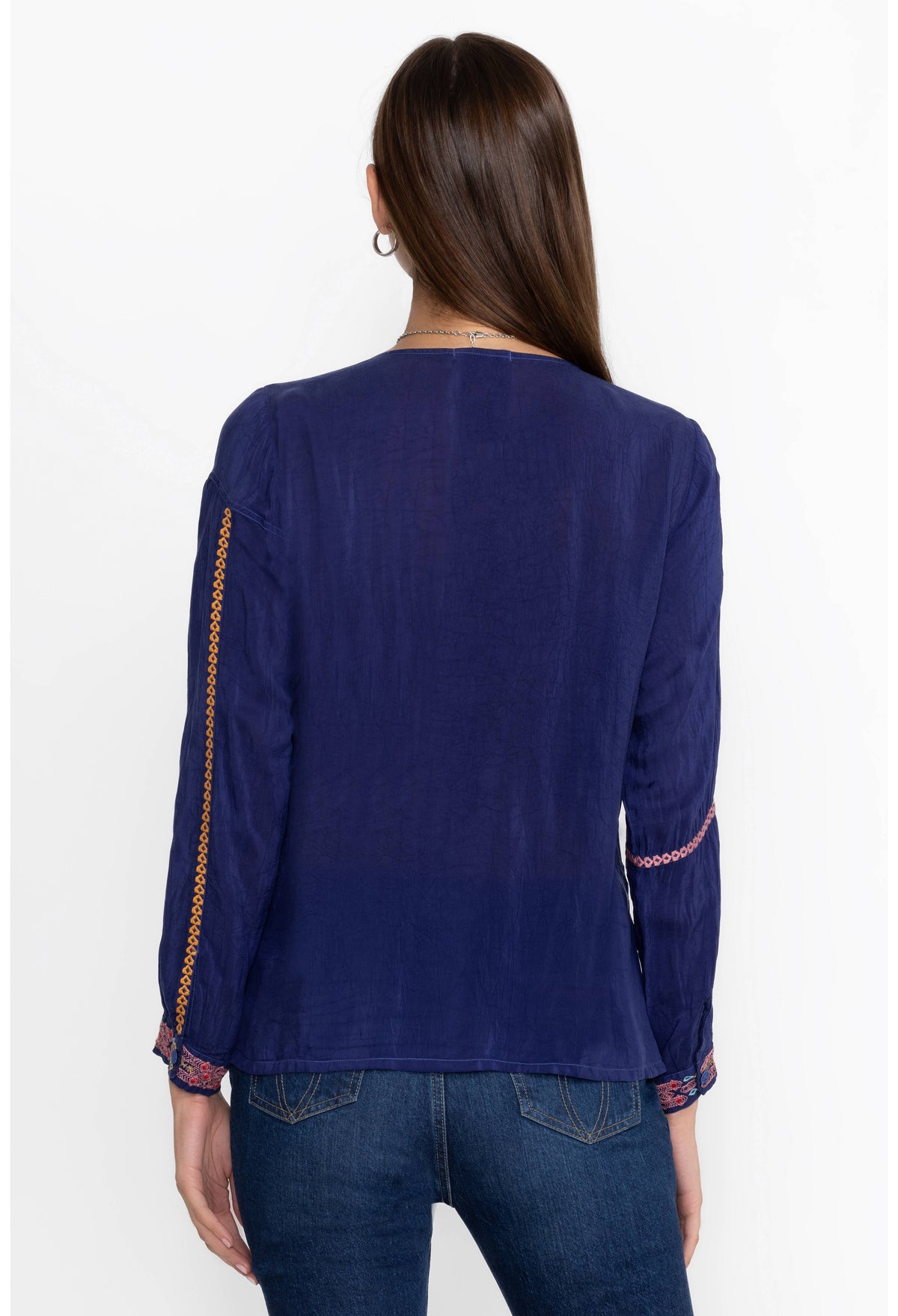 PRIMAVERA CATINA BLOUSE-BEACON BLUE-JOHNNY WAS