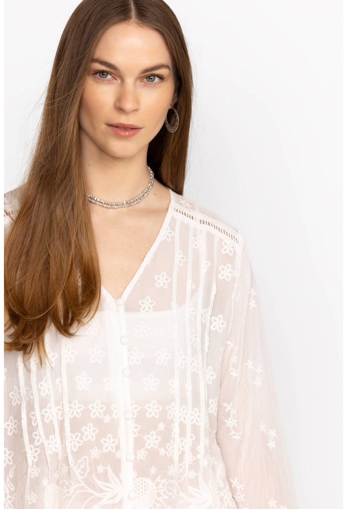 FLEUR DU JOUR TUNIC-WHITE-JOHNNY WAS