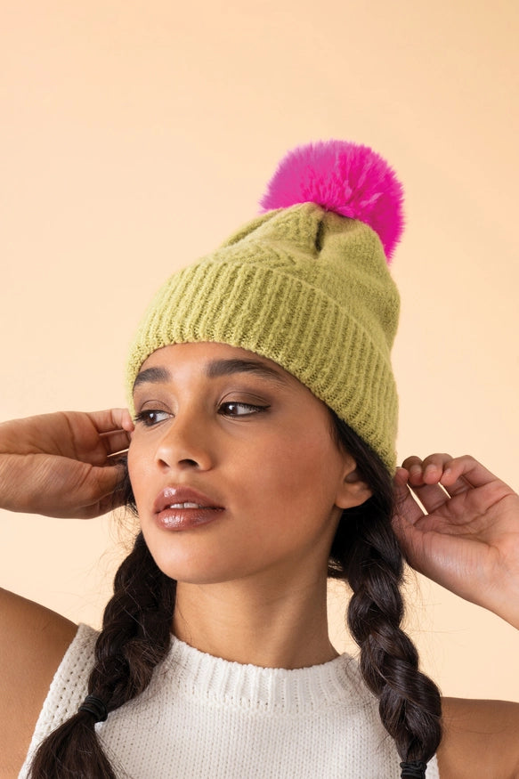 INGRID BOBBLE HAT-POWDER