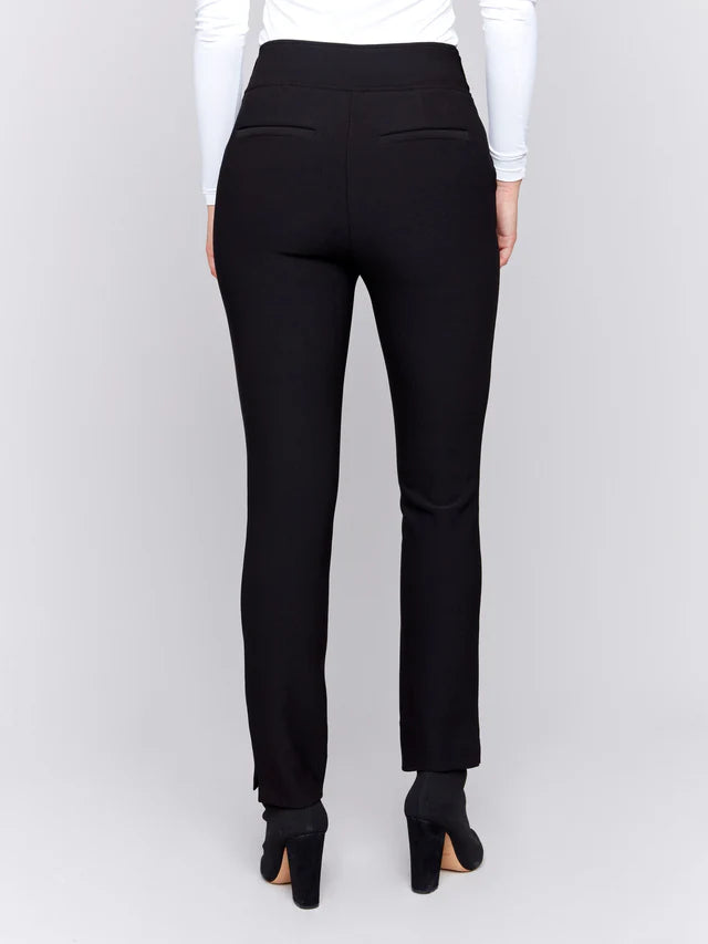 CREPE SLIM FIT PANT-BLACK-CHARLIE B