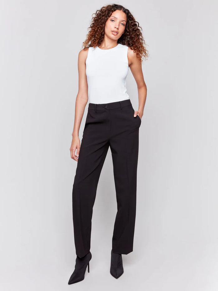 STRAIGHT LEG PANT-BLACK-CHARLIE B