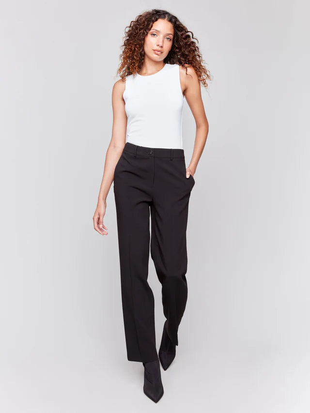 STRAIGHT LEG PANT-BLACK-CHARLIE B