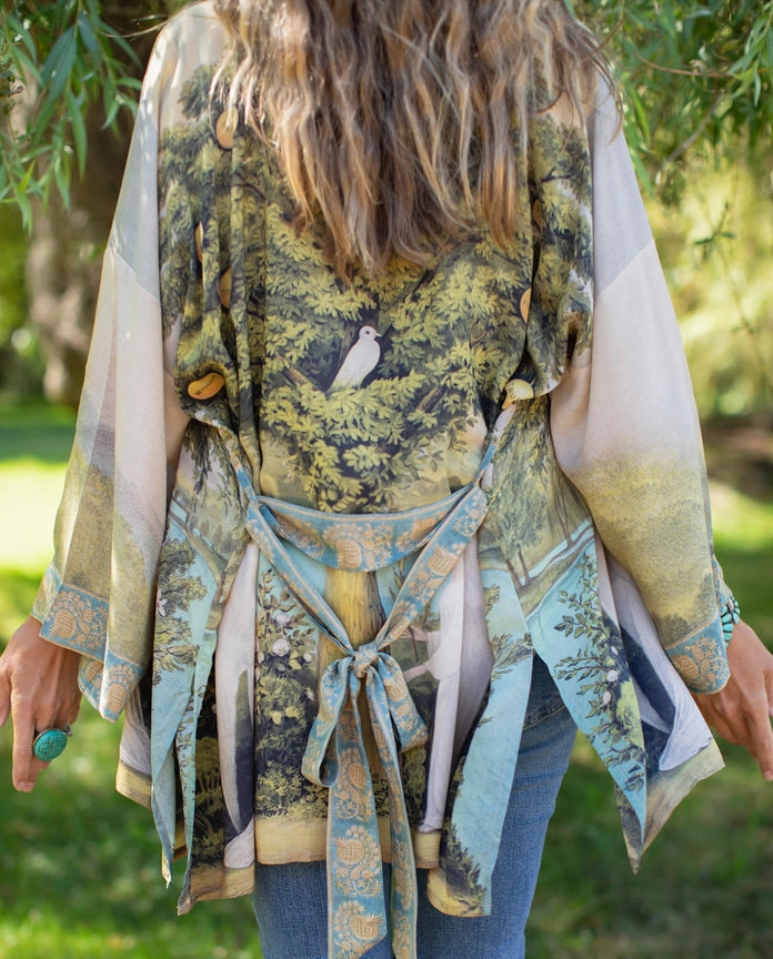 TREE OF LIFE BOHEMIAN KIMONO CARDIGAN W/BELT-MARKET OF STARS