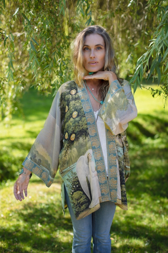 TREE OF LIFE BOHEMIAN KIMONO CARDIGAN W/BELT-MARKET OF STARS