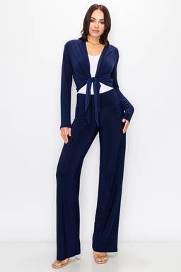 CROP TIE FRONT JACKET-NAVY-LAST TANGO