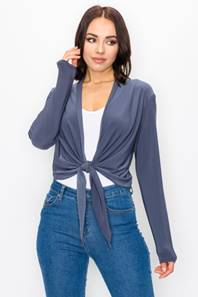 CROP TIE FRONT JACKET-METAL-LAST TANGO