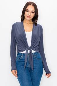 CROP TIE FRONT JACKET-METAL-LAST TANGO