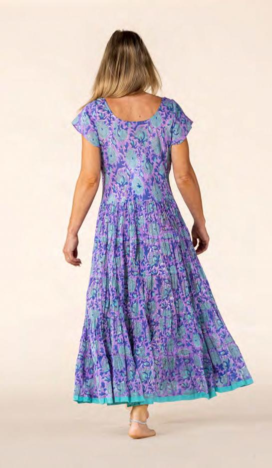 LAVENDER TURQUOISE-AMBER DRESS-NILA RUBIA