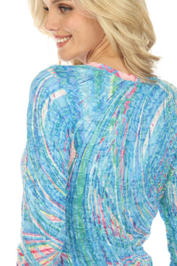 AURORA SWIRL V-NECK TOP-CARINE APPAREL