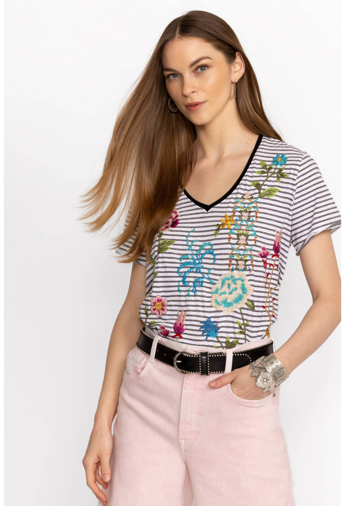 SHERI EVERYDAY STRIPE TEE-JOHNNY WAS