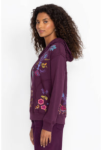 ARIELA RELAXED THERMAL HOODIE-PLUM-JOHNNY WAS