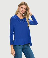 COWL NECK L/S BOHEMIAN TOP-ROYAL-LAST TANGO