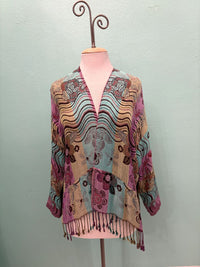 JACQUARD SHORT JACKET (REVERSIBLE)-MULTI 34-BOK