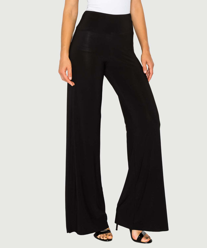 BASIC WIDE LEG PANT-BLACK- LAST TANGO