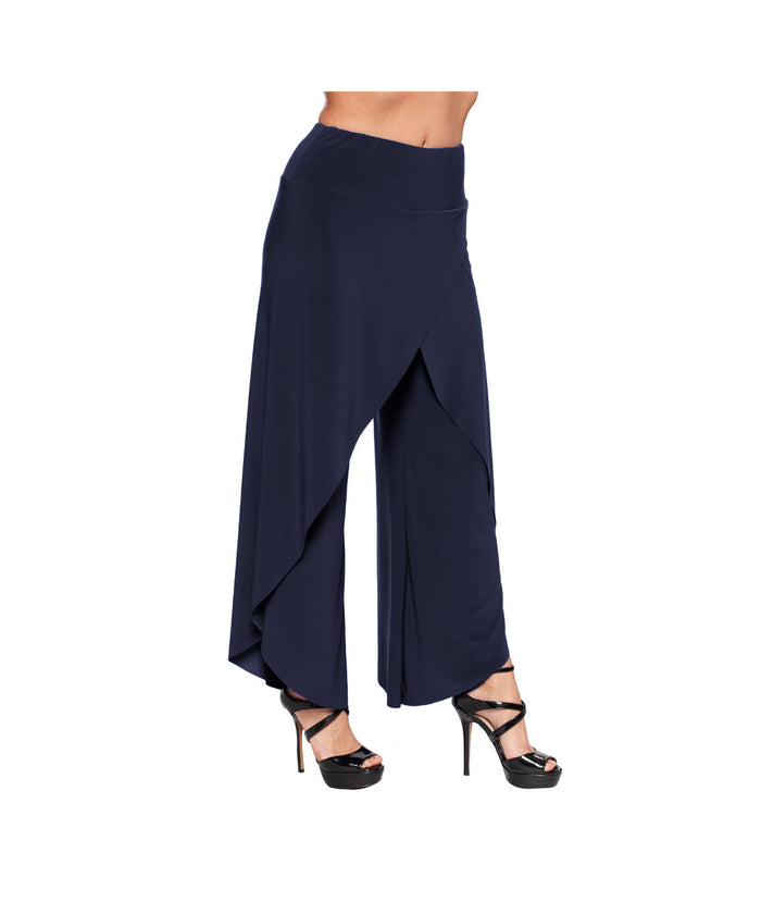 FRONT CROSSOVER DRAPE PANT-NAVY-LAST TANGO