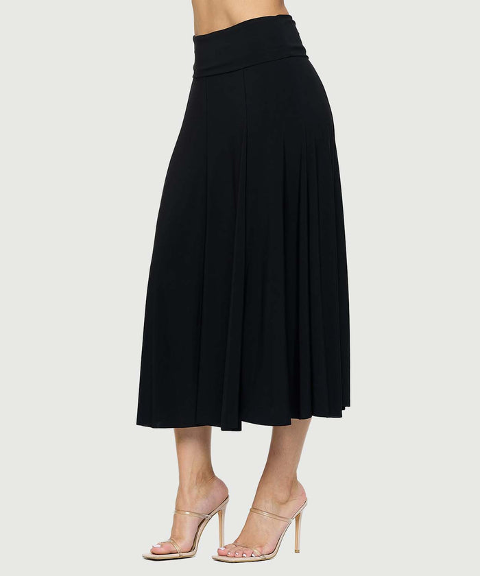 BASIC FOLD OVER PANEL SKIRT-BLACK- LAST TANGO