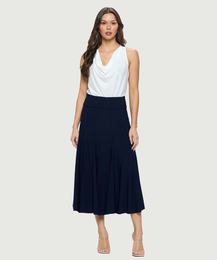 BASIC FOLD OVER PANEL SKIRT-NAVY-LAST TANGO