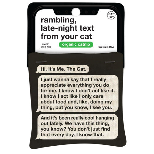 RAMBLING TEXT CATNIP TOY-BLUE Q