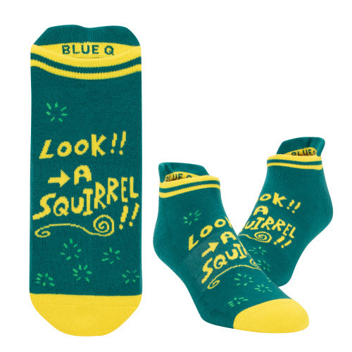 LOOK A SQUIRREL SNEAKER SOCKS - BLUE Q