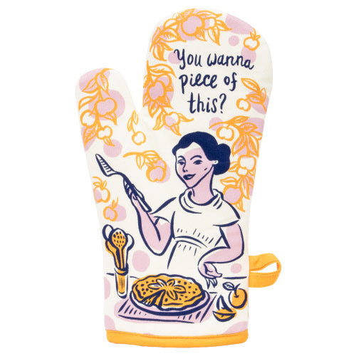 YOU WANNA PIECE OVEN MITT - BLUE Q