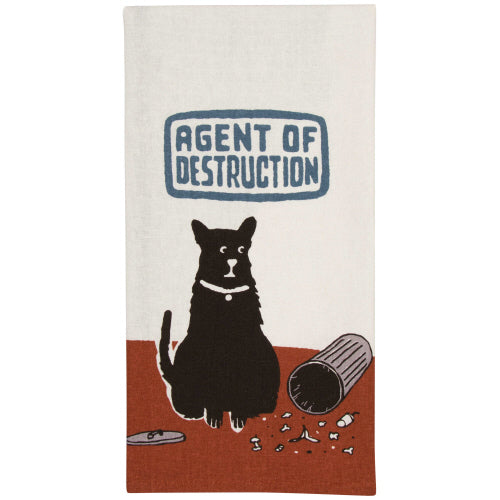 AGENT OF DESTRUCTION DISH TOWEL - BLUE Q