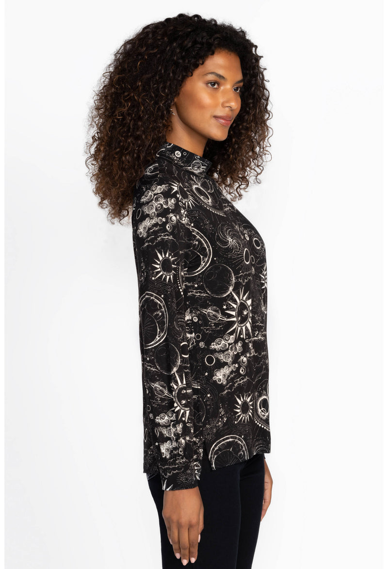 THE JANIE FAVORITE PUFF SLEEVE MOCK NECK-MINA-JOHNNY WAS