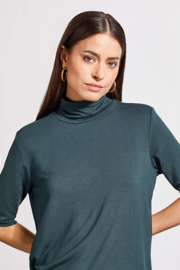 FRENCH TERRY ELBOW SLEEVE TOP-ALPINE GREEN-TRIBAL