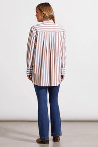 LONG SLEEVE BUTTON-UP SHIRT W/BACK PLEATS-TRIBAL