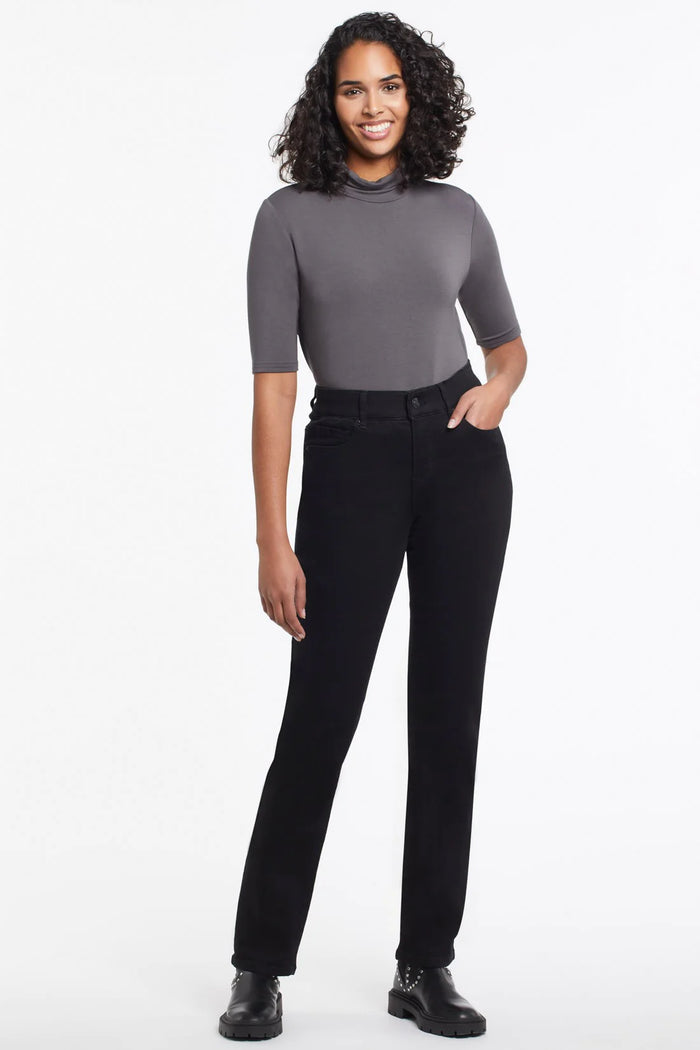 PETITE SOPHIA 5 POCKET CURVY STRAIGHT JEAN-BLACK-TRIBAL