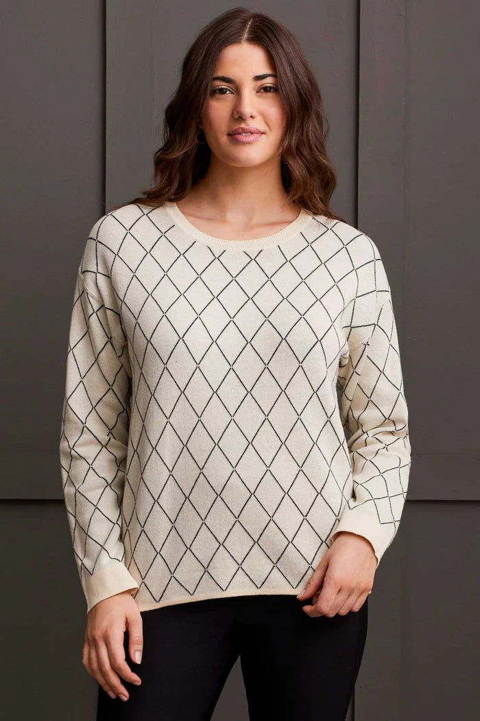 REVERSIBLE COTTON CREW SWEATER-MOONSTONE-TRIBAL