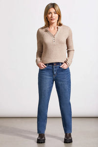 SOFT WASHED WAFFLE HENLEY W/BUTTONS-OATMEAL-TRIBAL