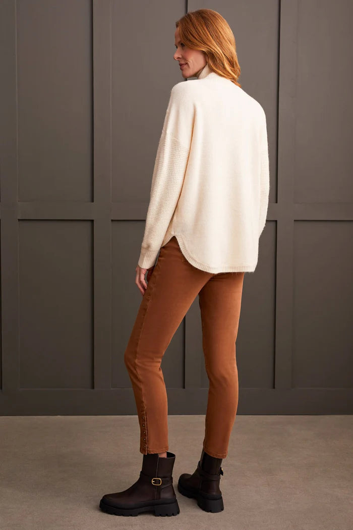 TEXTURED MOCK NECK SWEATER-MOONSTONE-TRIBAL