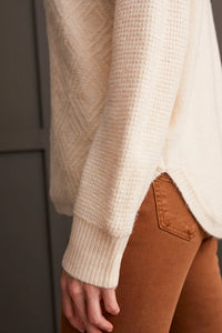 TEXTURED MOCK NECK SWEATER-MOONSTONE-TRIBAL