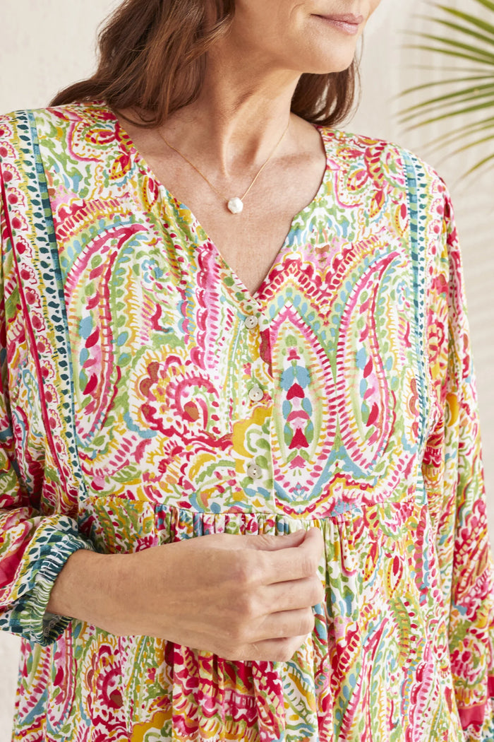 PAISLEY PRINT BOHO BLOUSE-TRIBAL