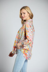 PAISLEY COTTON BOYFRIEND BUTTON SHIRT-APNY