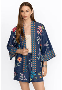 EVANGELINE TENCEL CROPPED KIMONO-JOHNNY WAS