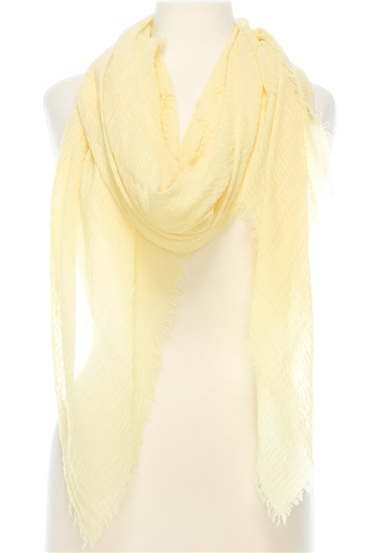 GAUZE FRINGE SCARF-ASSORTED COLORS