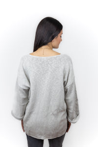 FAVORITE SWEATER V-NECK SLUB 100% COTTON - AVALIN