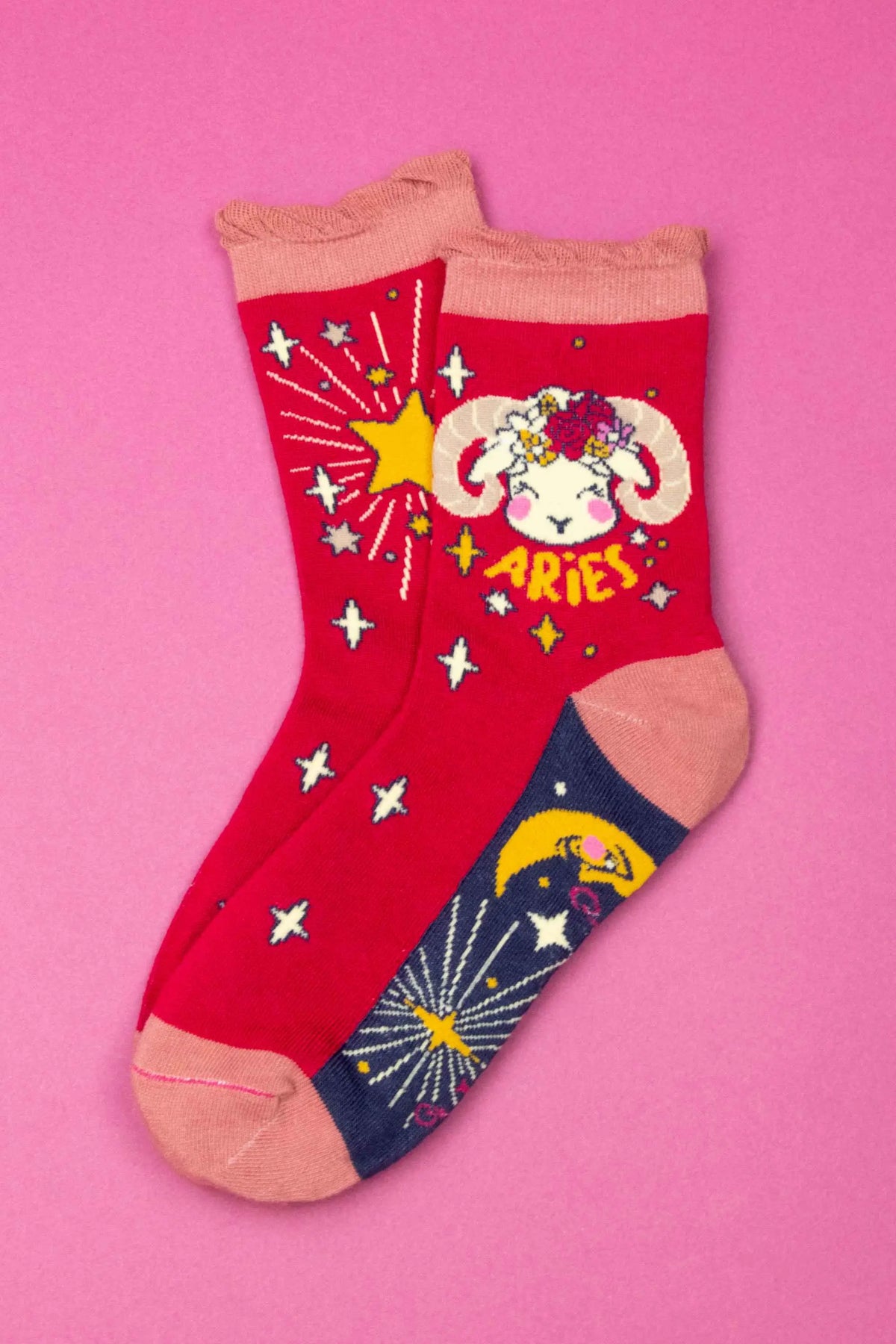 ZODIAC SIGN BAMBOO SOCKS-POWDER