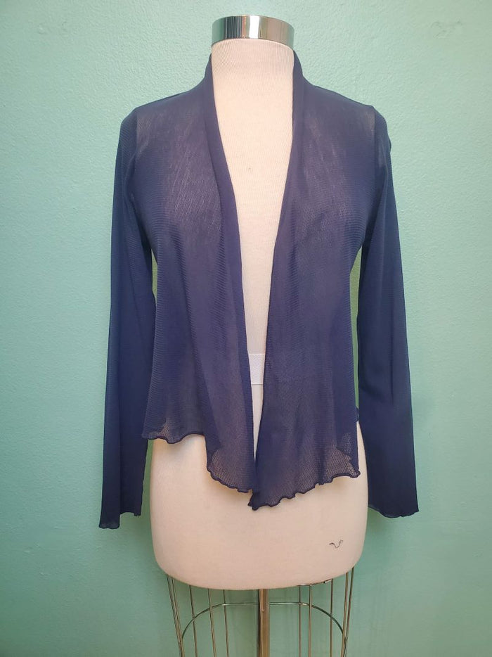 TULLE MESH CROP CARDIGAN-NIGHT SKY-CUT LOOSE