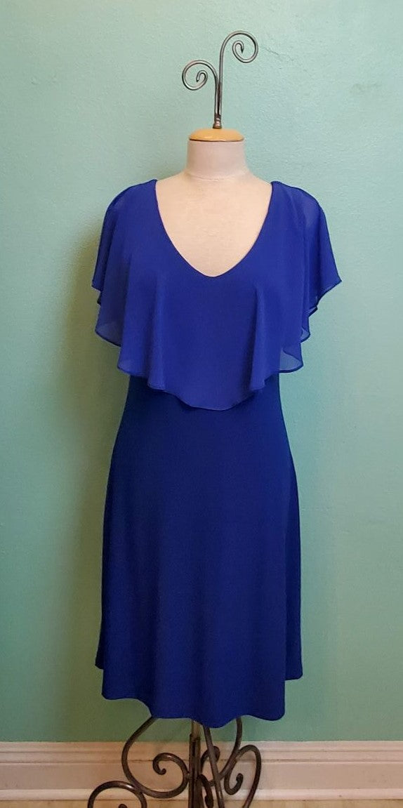 TANK DRESS WITH RUFFLE CHIFFON-ROYAL-LAST TANGO