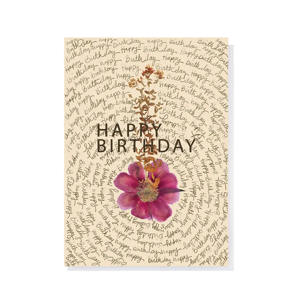 "BIRTHDAY SCRIPT" GREETING CARD-PAPAYA