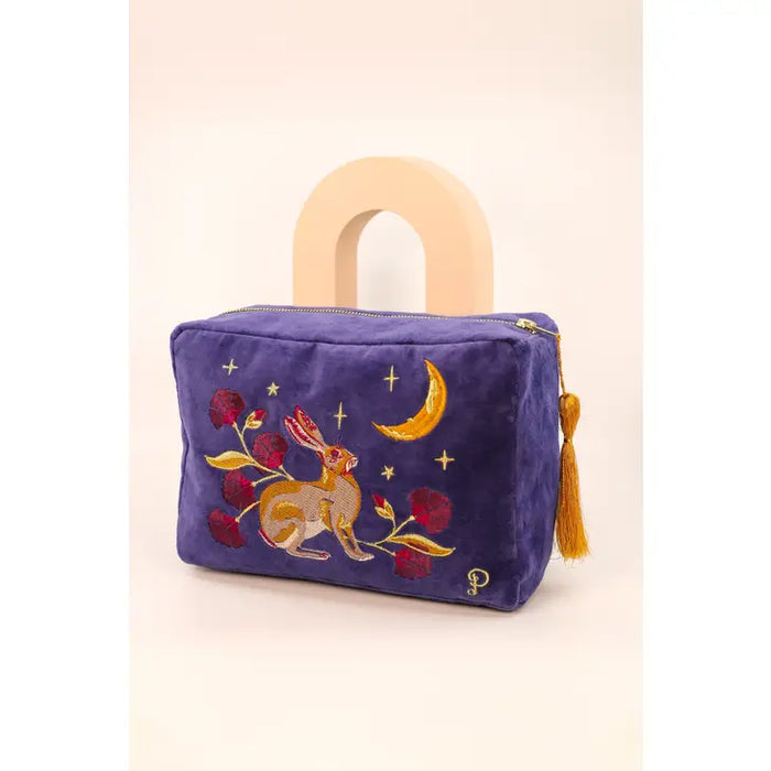 HARE AT MIDNIGHT VELVET WASHBAG-POWDER